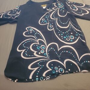 Bob Mackie Woman's Black and Blue Artistic Top